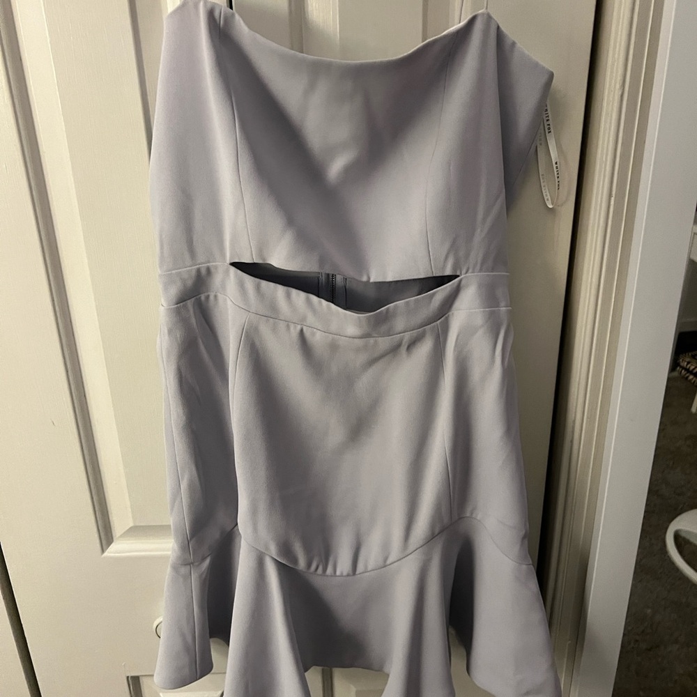 White fox cut out homecoming dress